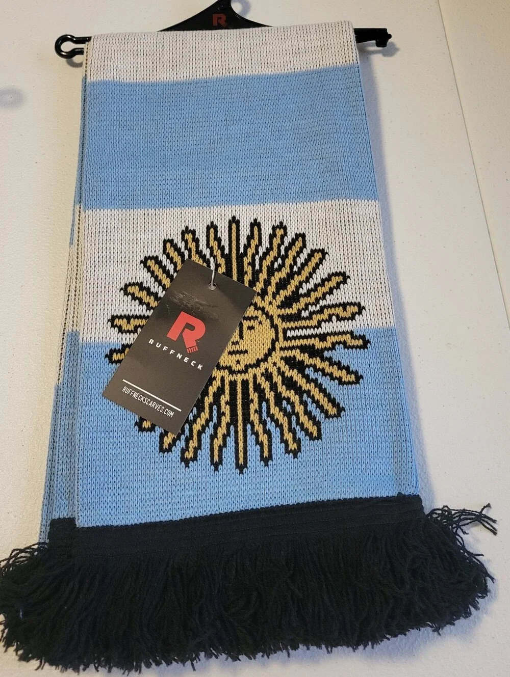 Argentina Soccer Scarf in Sky Blue, White & Gold.  T22